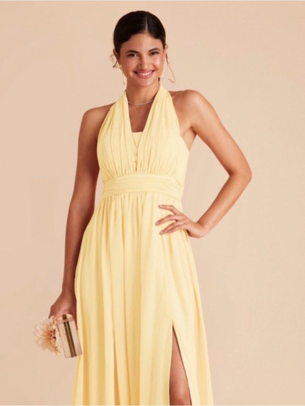 Grace Dress in Chiffon Yellow Sorbet